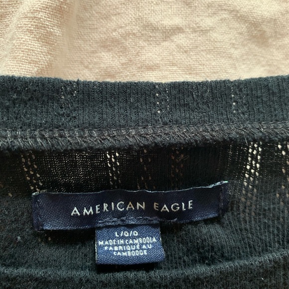 Navy Blue American Eagle Knit crew - Picture 2 of 2